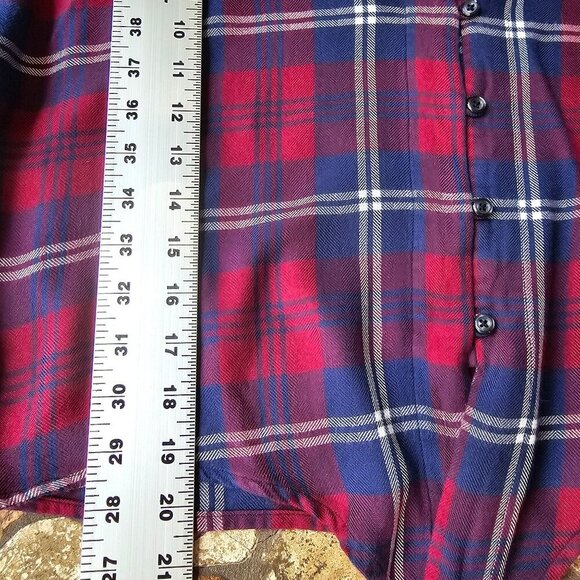 Rails Sloane Tie-Front Plaid Shirt Red/Blue Button-Up Lightweight Soft Size L - Picture 9 of 12